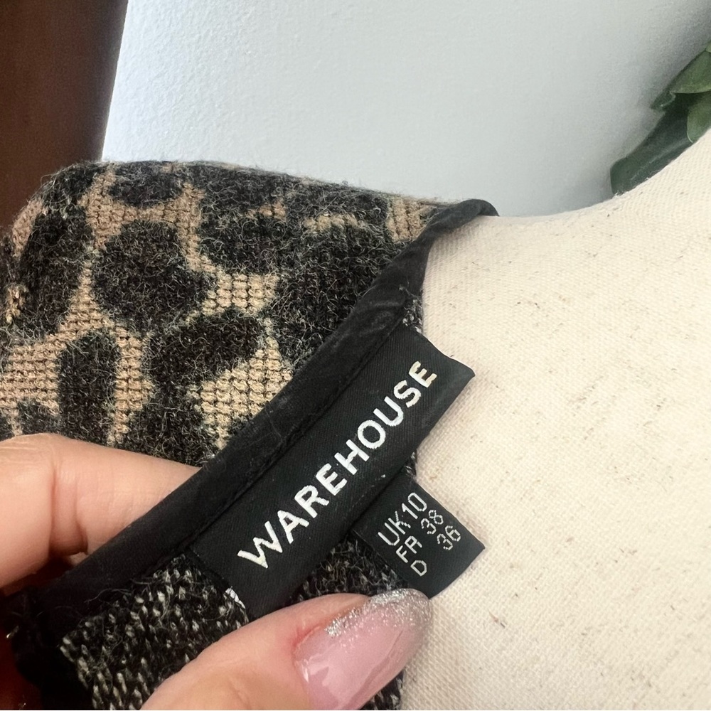 Warehouse Statement Neckline Leopard-Print Top - image 6